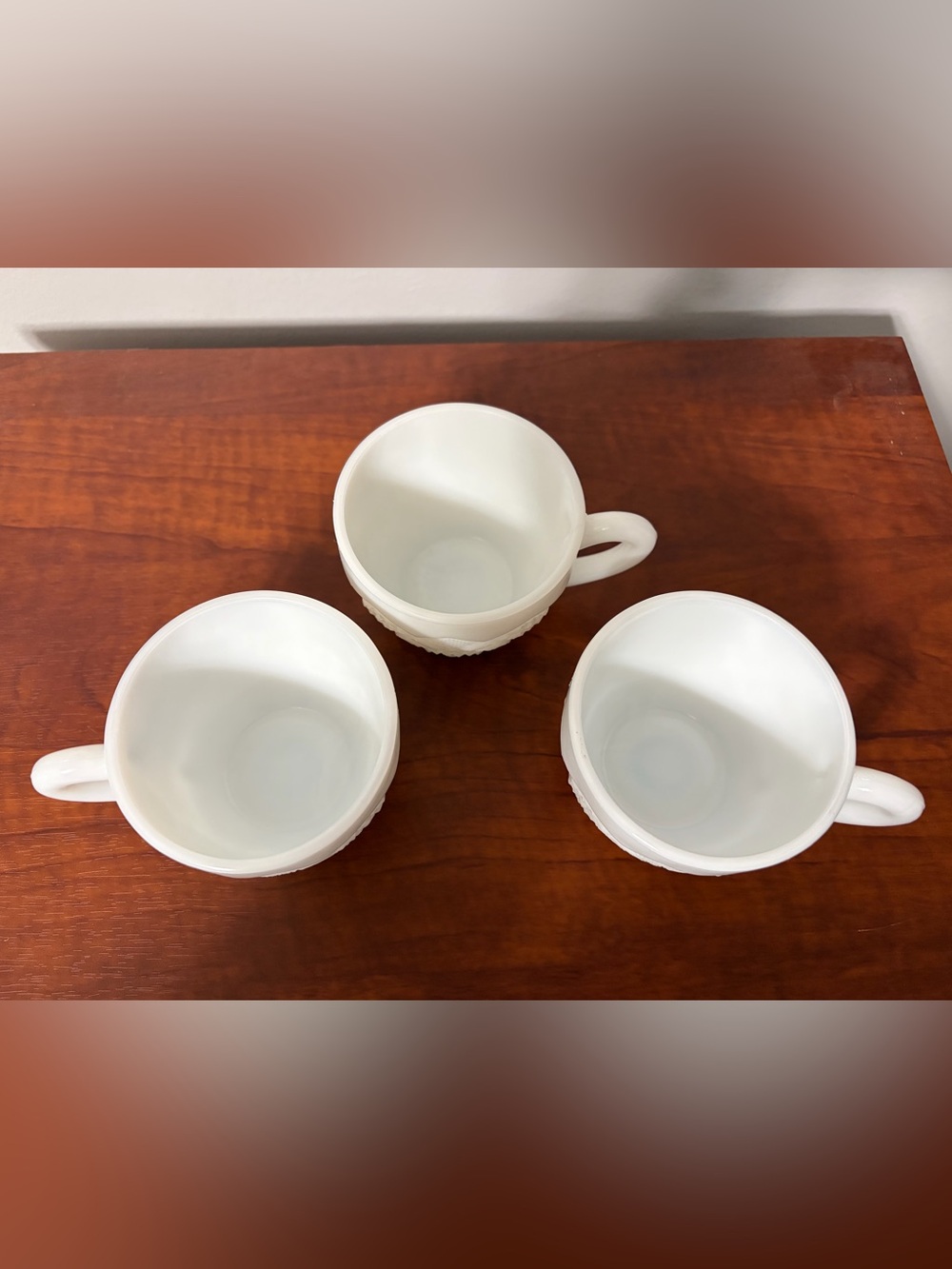 Set of 3 Milk Glass Punch Cups - Picture 2 of 9